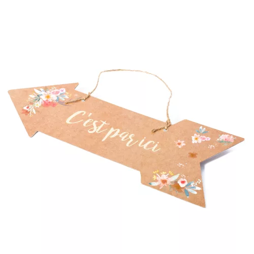 Photo du produit Flèche indicative C'est par ici Folk 39 x 14,5 cm