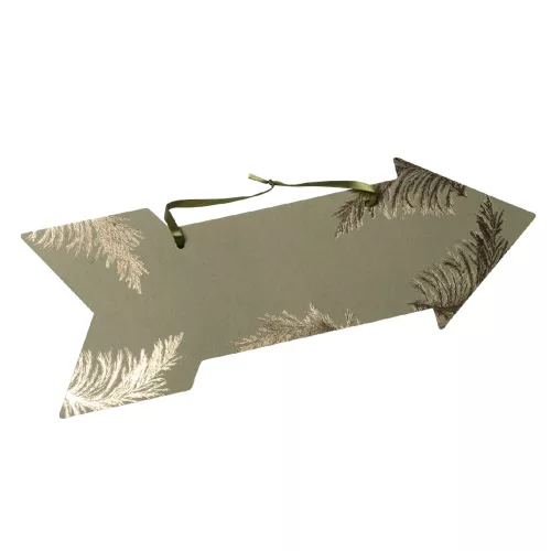 Photo du produit Flèche signalétique pampa kaki et dorure or 39 x 14,5 cm