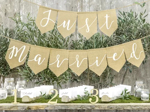 Photo du produit Guirlande en jute just married 185 x 23 cm