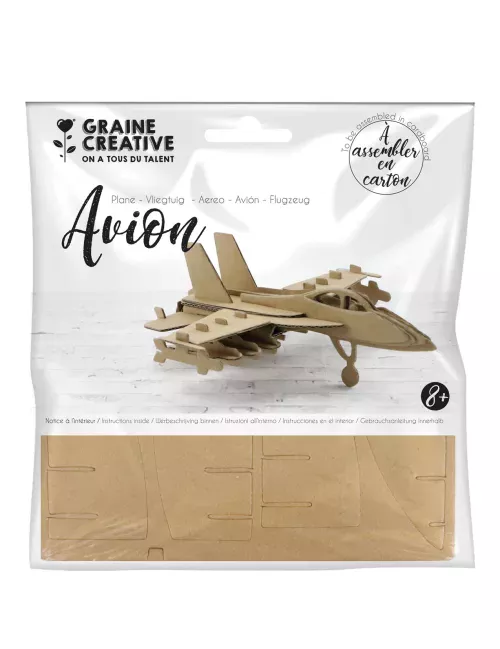 Photo du produit Maquette avion en carton 16,5 x 17,5 x 6 cm