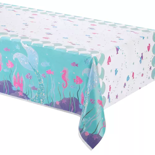 Photo du produit Nappe plastique Jolie sirène 137 cm x 213 cm