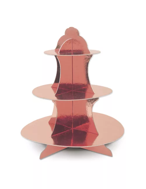 Photo du produit Présentoir à cupcakes en carton rose gold métallisé 31 cm