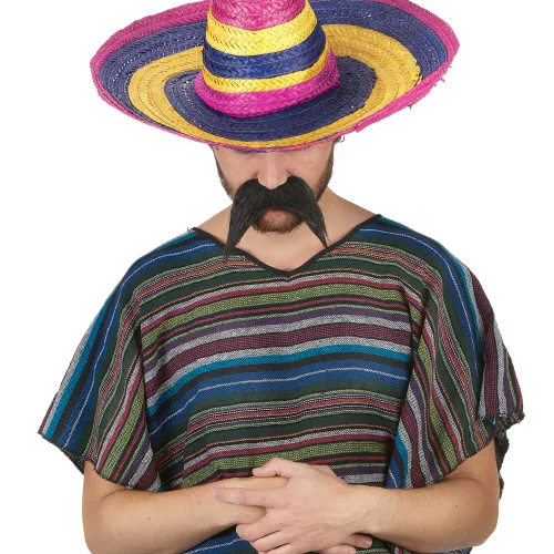 Photo du produit Sombrero multicolore en paille adulte