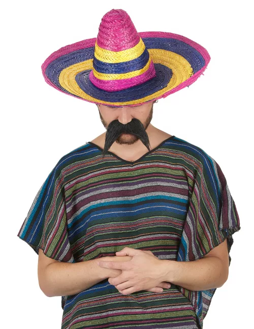 Photo du produit Sombrero multicolore en paille adulte