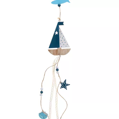 Photo du produit Suspension en bois et cordon Bord de mer 8,5 x 71 cm