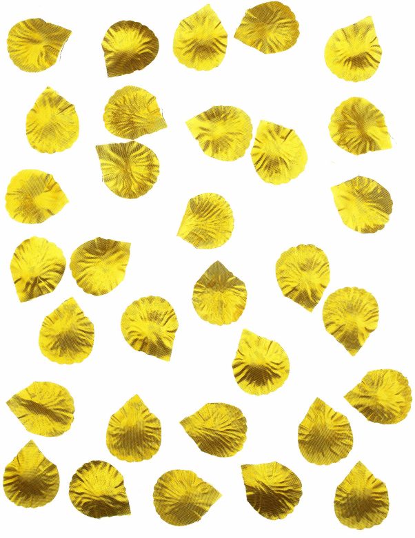 Photo du produit 100 Pétales de rose en tissu doré 5 x 5 cm