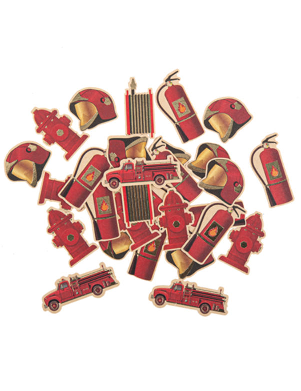 Photo du produit 100 Confettis en papier pompier rouge et or 2 à 4,5 cm