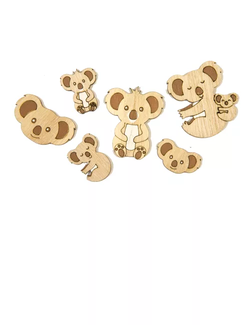 Photo du produit 6 Confettis en bois Koala 3,5 cm