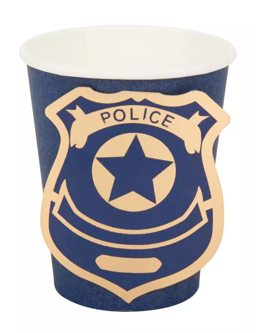 Photo du produit 8 Gobelets en carton marine et or police 255 ml