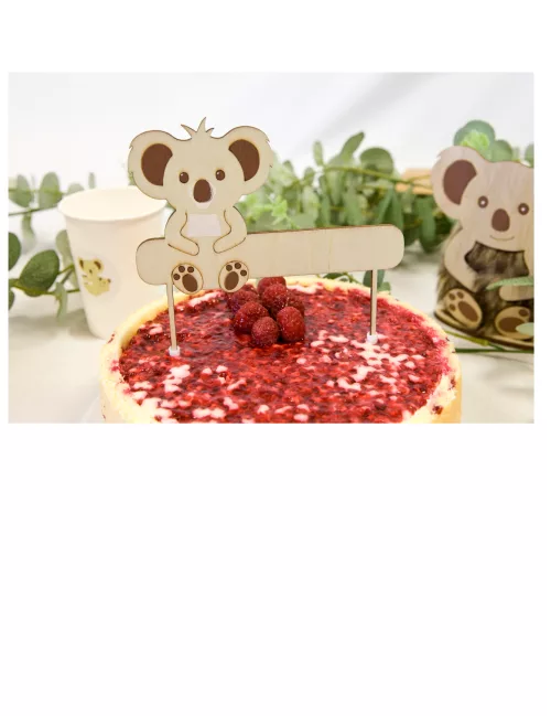 Photo du produit Cake topper en bois personnalisable Koala 13 x 13 cm