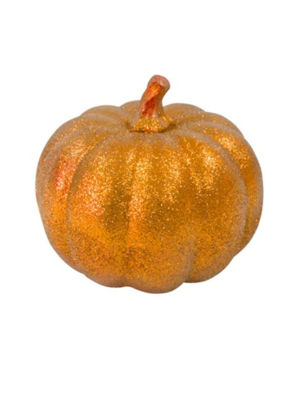 Photo du produit Citrouille orange à paillettes 12,5 cm