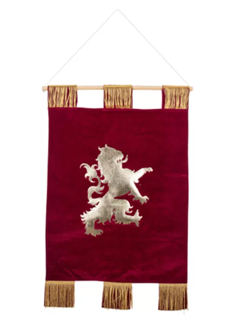 Photo du produit Décoration blason velours bordeaux et or 50 x 80 cm