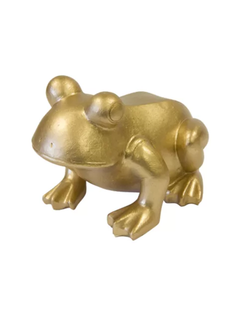 Photo du produit Grenouille en résine dorée 10 cm