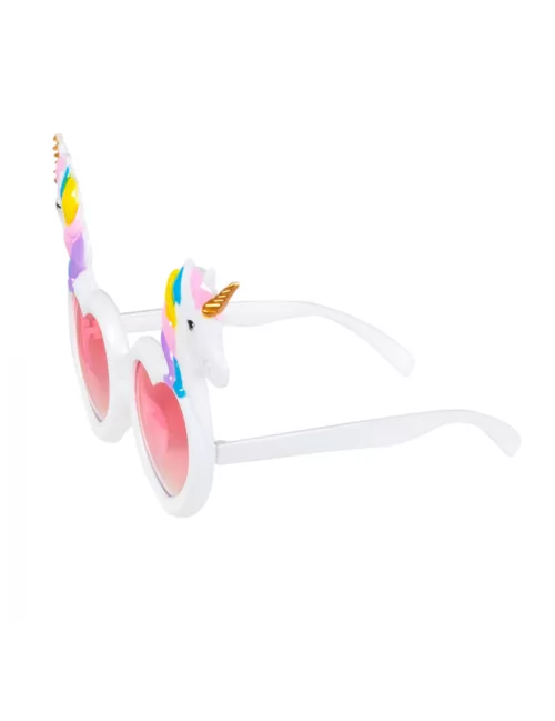 Photo du produit Lunettes coeurs blanches avec licornes adulte