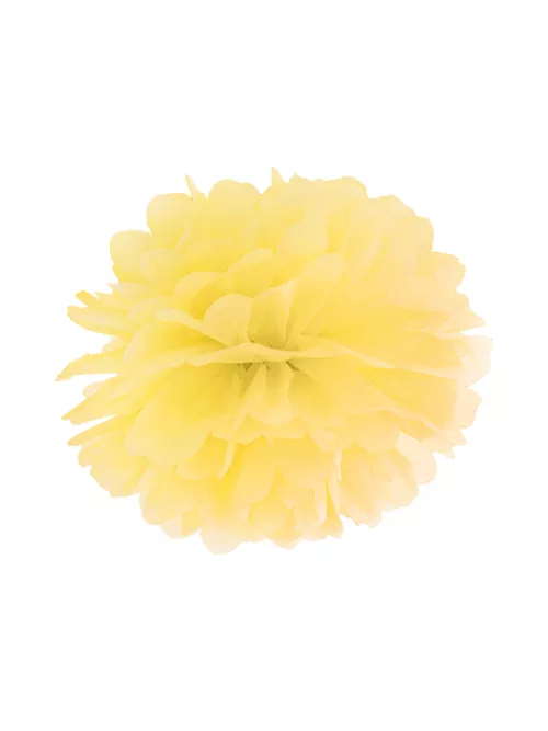 Photo du produit Pompon à suspendre en papier jaune 25 cm