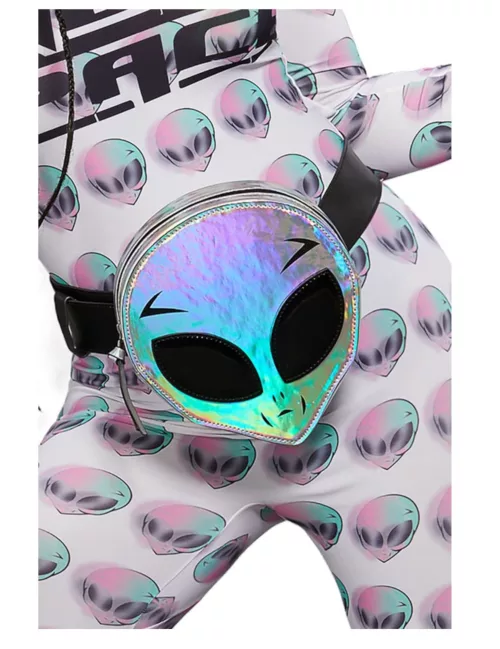 Photo du produit Sac banane tête d'alien holographique