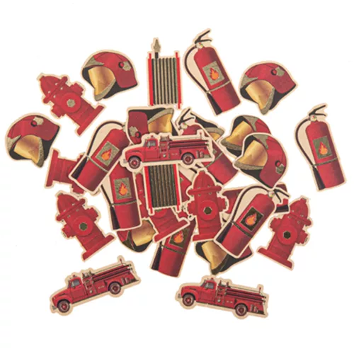 Photo du produit 100 Confettis en papier pompier rouge et or 2 à 4,5 cm