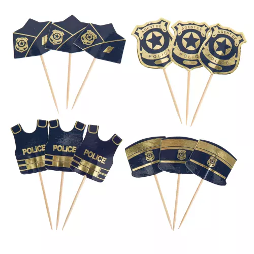 Photo du produit 12 Pics police marine et or 7 à 8,5 cm