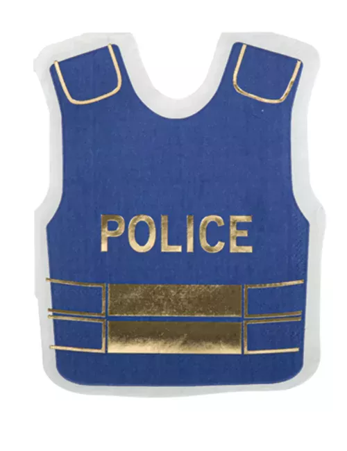 Photo du produit 16 Serviettes en papier marine et or police 32 x 26 cm