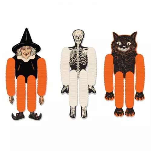 Photo du produit 3 Pantins en papier à suspendre halloween 35 cm