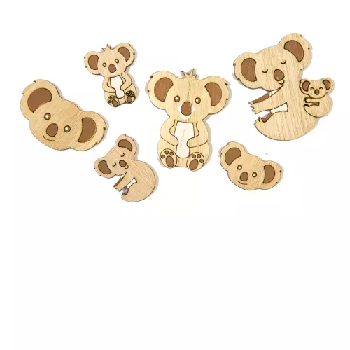 Photo du produit 6 Confettis en bois Koala 3,5 cm