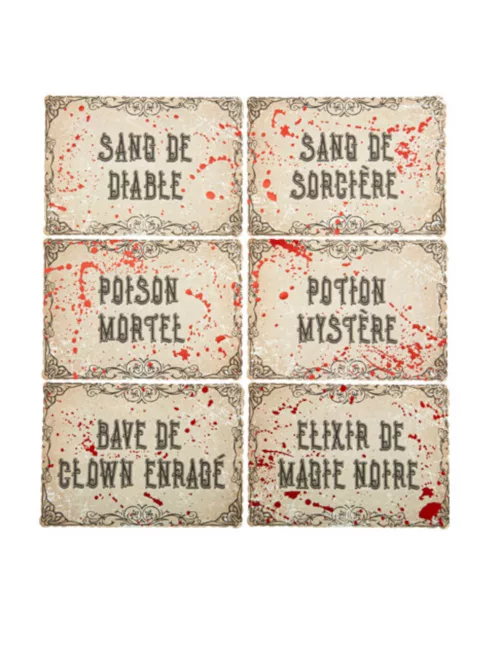 Photo du produit 6 Etiquettes pour bouteilles cabinet de curiosité 12,5 x 9 cm