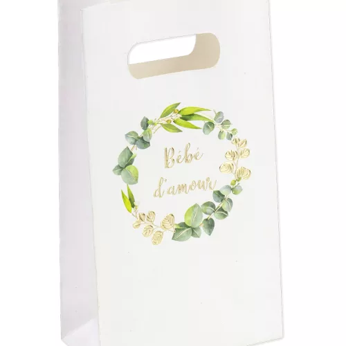 Photo du produit 6 Sachets à goodies Bébé d'amour eucalyptus dorure or 10 x 18 x 5 cm