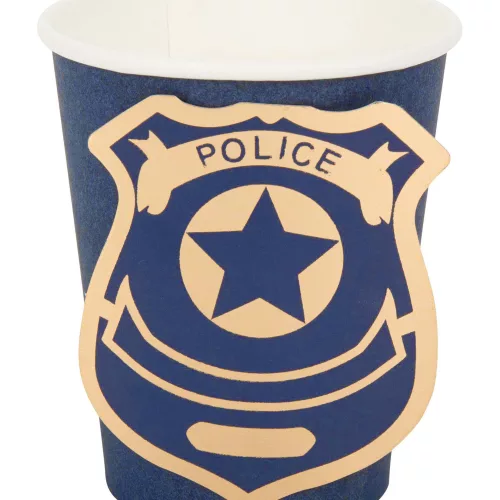 Photo du produit 8 Gobelets en carton marine et or police 255 ml