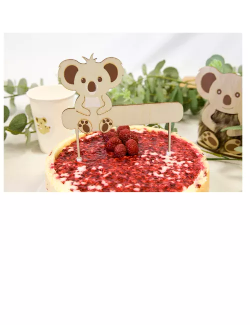 Photo du produit Cake topper en bois personnalisable Koala 13 x 13 cm