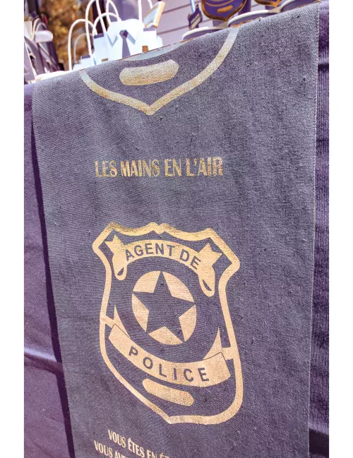 Photo du produit Chemin de table police marine et or 28 cm x 5 m