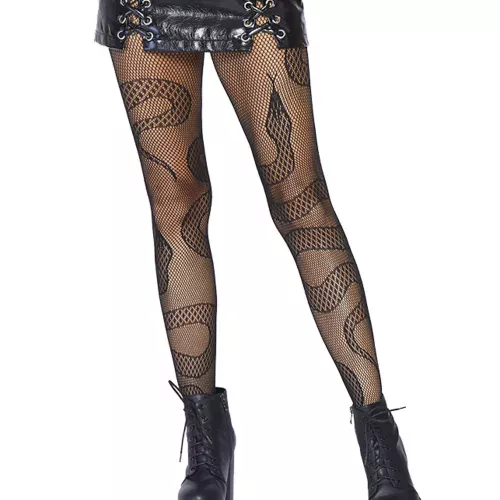 Photo du produit Collants résille serpents noirs femme
