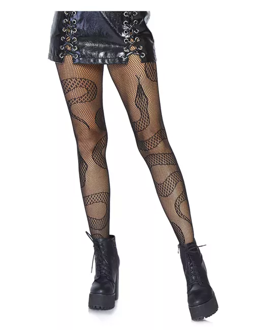 Photo du produit Collants résille serpents noirs femme