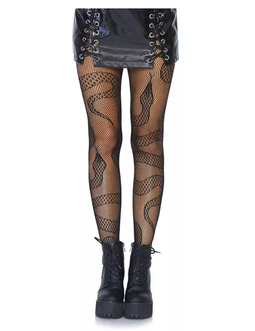 Photo du produit Collants résille serpents noirs femme