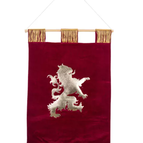 Photo du produit Décoration blason velours bordeaux et or 50 x 80 cm