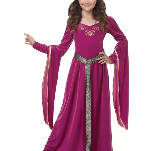 Photo du produit Déguisement princesse médiévale velours rose fille