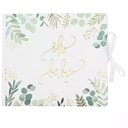 Photo du produit Livre d'or Oh Baby eucalyptus métal et or 22 x 19 cm