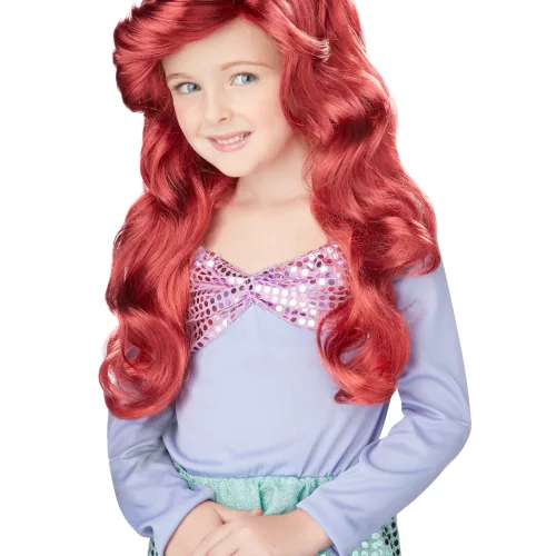 Photo du produit Perruque sirène longue rouge luxe fille