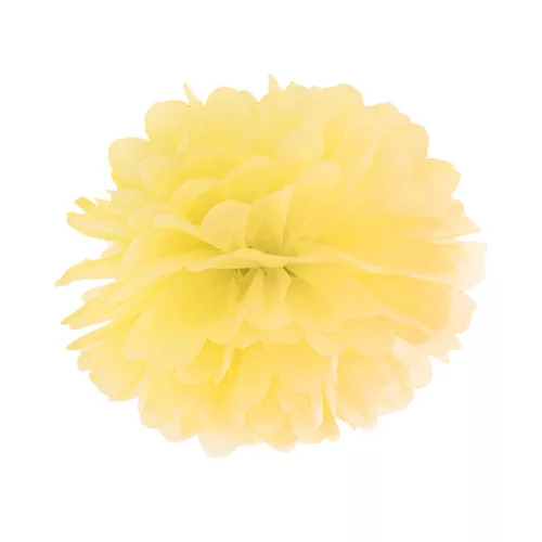 Photo du produit Pompon à suspendre en papier jaune 25 cm