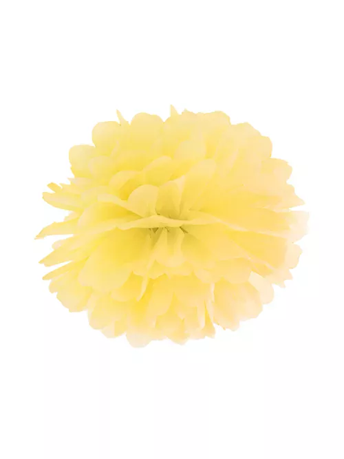 Photo du produit Pompon à suspendre en papier jaune 25 cm