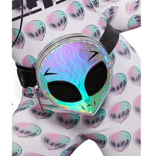 Photo du produit Sac banane tête d'alien holographique