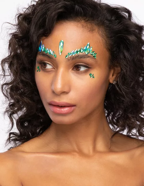 Photo du produit Strass adhésifs pour visage enchanteuse verte