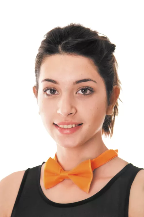 NOEUD PAPILLON ORANGE FLUO