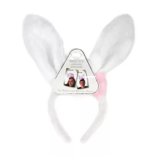 SERRE TETE LAPIN AVEC NOEUD ROSE – Image 3