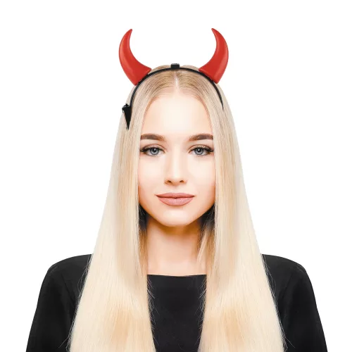 SERRE TÊTE CORNE DIABLE ROUGE LUMINEUX – Image 3