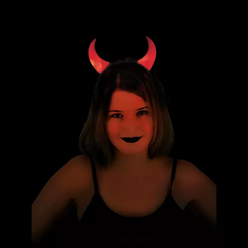 SERRE TÊTE CORNE DIABLE ROUGE LUMINEUX – Image 6