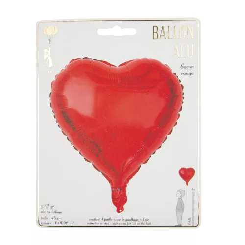 BALLON MYLAR COEUR ROUGE – Image 2