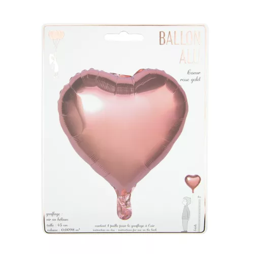 BALLON MYLAR COEUR ROSE GOLD – Image 2