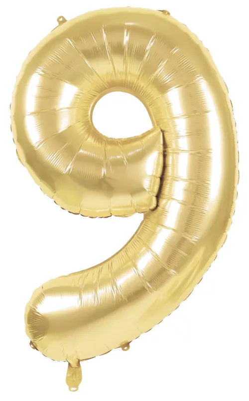 BALLON MYLAR CHIFFRE 9 OR 86CM