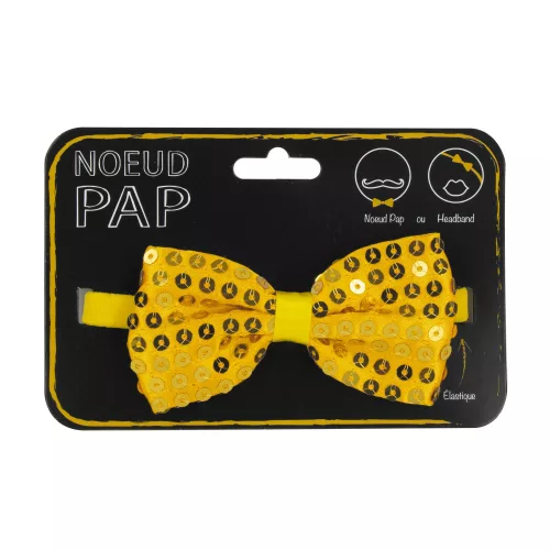 NOEUD PAP SEQUIN 8CM X 4 CM OR – Image 2