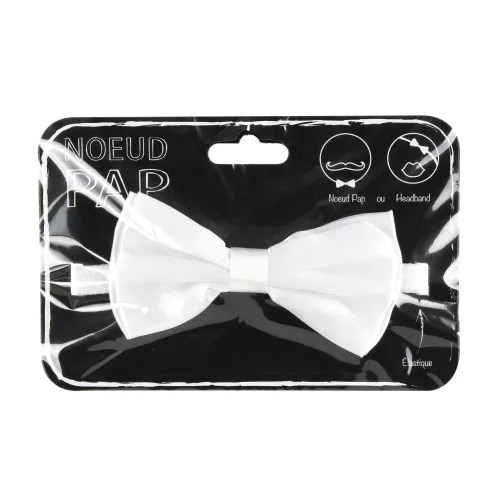 NOEUD PAP SATIN 8CM X 4 CM BLANC – Image 2